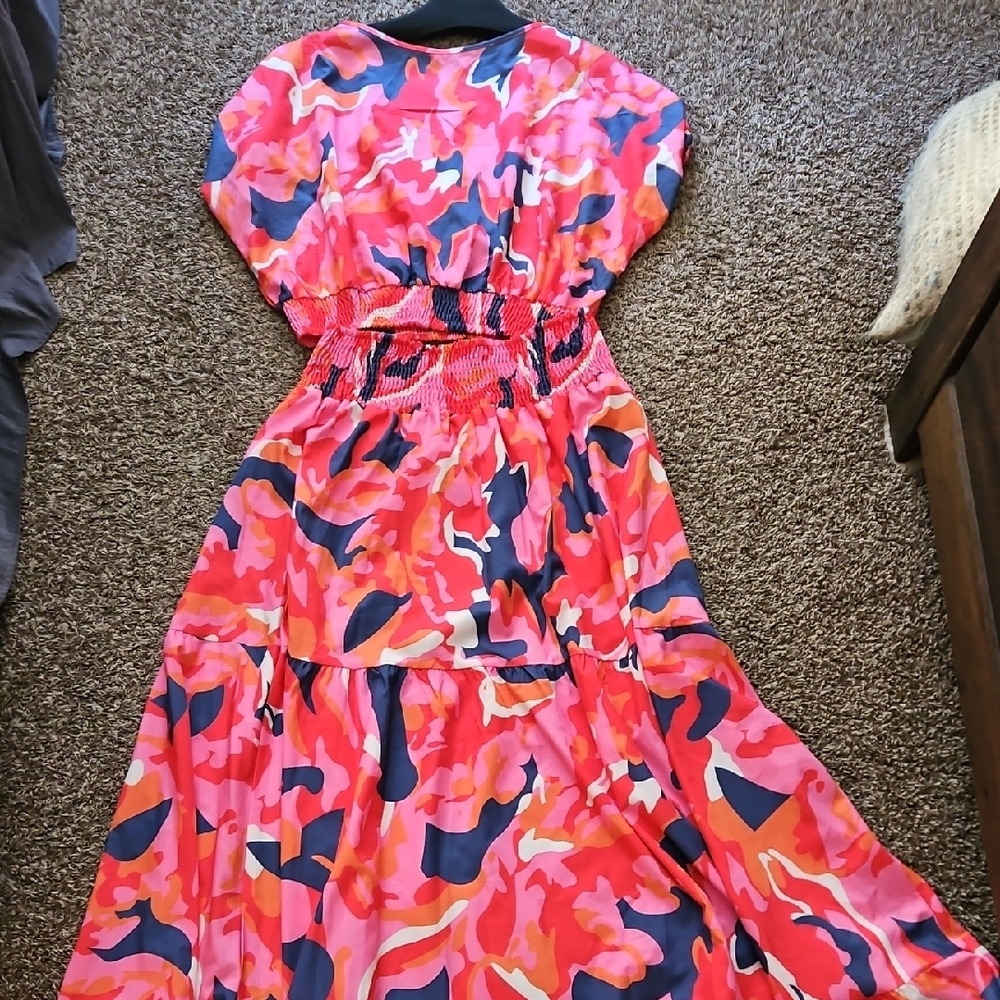 Floral Women's Resort Wear Top And Long Skirt SIZE L